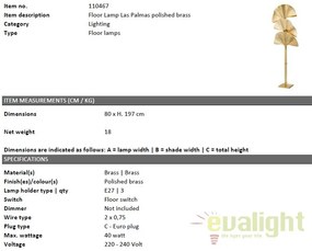 Lampadar din alama design LUX Las Palmas 110467 HZ