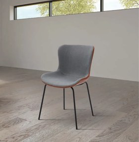 Scaun TEMPO, tesatura si piele ecologica - NEGRU - GRI