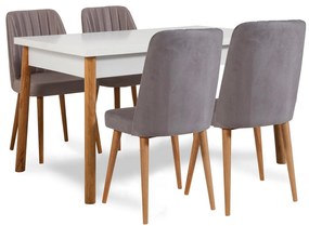 Set masă scaune Senteago (pentru persoane) (Pin atlantic + alb + gri). 1106427