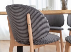 Scaun lemn masiv Nagy Gray Fag Tapițat, 51 × 46 × 79 cm