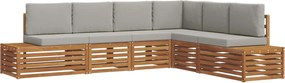 vidaXL Set de canapele de exterior 6 Bucată Gri natural și deschis