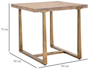 Masă de dining în culoare naturală 80x80 cm Ankara – Mauro Ferretti