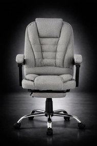 Scaun directorial, Masaj în perna lombară, Suport picioare, Rabatabil, textil, Gri