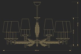 Candelabru 10 brate realizat manual Fellino