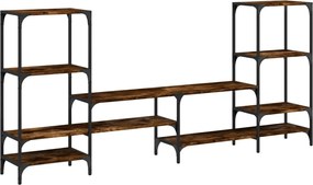 vidaXL Dulap TV, stejar fumuriu, 206,5x28,5x95 cm, lemn prelucrat