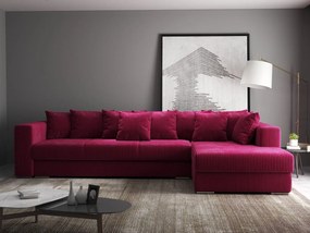 Colțar extensibil dumonde cu ladă de depozitare si sezut confortabil din spuma high-density, Gloria Zoom Red II 320x183 cm
