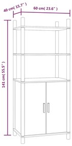 Dulap inalt, alb, 60x40x141 cm, lemn prelucrat 1, Alb