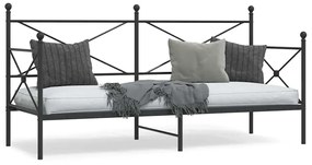 vidaXL Pat de zi fără saltea Negru 80x200 cm Oțel