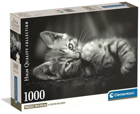 Animale Dark Puzzle Clementoni cu 1000 piese cu pisici
