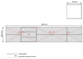 Comodă TV suspendată Asha 200 cm, partea frontală cu riflaj – stejar artisan / rivier stone mat