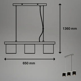 Lustră pe cablu LURI 3xE14/25W/230V Briloner