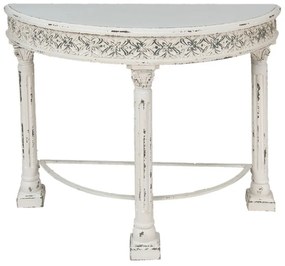 Consola alba, din lemn, aspect vintage, Clarette