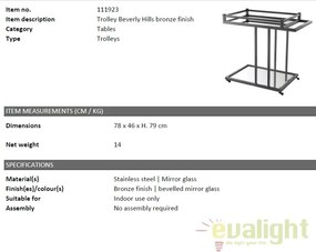 Gheridon/ Masuta laterala eleganta Beverly Hills bronz 111923 HZ