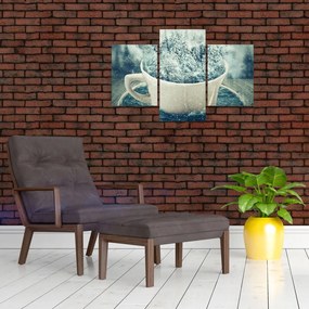 Tablou - Lumea de iarnă într-o căniță (90x60 cm)