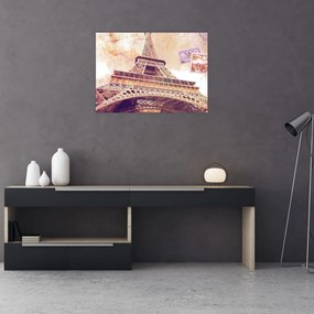 Tablou pe sticlă - Prriveliștea din Paris (70x50 cm)