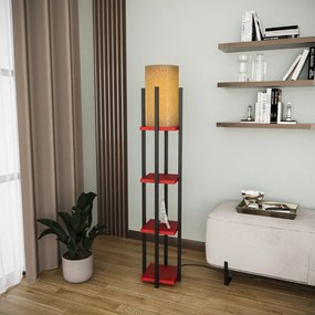 Lampa de raft - 8118 Design interior Lampa de podea Negru Rosu 25x20x130 cm