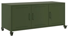 846648 vidaXL Dulap TV, verde măsliniu, 100,5x39x43,5 cm, oțel