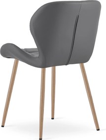 Scaun de dining MANGO din piele ecologica, gri