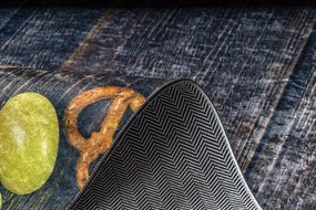 ANDRE 9009 covor lavabil Gustări bucatarie anti-alunecare - maro / galben