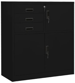 vidaXL Dulap de birou, negru, 90x40x102 cm, oțel