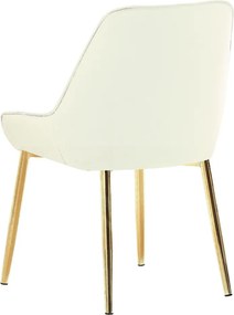 Scaun de dining, bej ţesătură Velvet/gold crom-auriu, PERLIA