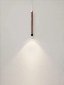 Lustra, Pendul tubular din travertin Muse metal negru