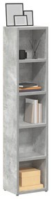 vidaXL Dulapuri CD-uri, 2 buc., gri beton, 21 x 16 x 93,5 cm, PAL
