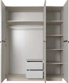 Dulap Nicole cu două sertare 150 cm - cașmir / mânere aurii