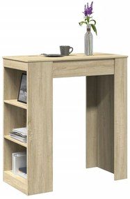 vidaXL Masă de bar cu rafturi, stejar sonoma, 95x47x103,5 cm, lemn