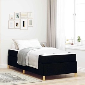 vidaXL Pat cu arcuri Altele Negru și Maro și Alb 80 x 200 cm țesătură