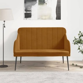 351471 vidaXL Bancă, maro, 110x76x80 cm, catifea