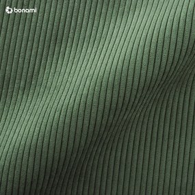 Colțar extensibil cu tapițerie reiată și șezlong pe partea stângă Micadoni Home Moghan, verde