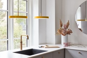 Lustra LED design scandinav Asteria medium - saffron yellow/ auriu