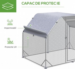 PawHut Coș pentru Găini cu Acoperiș, Coteț pentru 4-6 Găini, Casă în Aer Liber, 280x190x195 cm | Aosom Romania