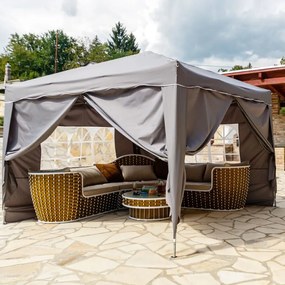 Cort de grădină INSTENT - 3x3 m, antracit + 4 laturi