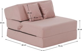 Saltea pliabilă/fotoliu extensibil, 2 in 1, roz, PELOS