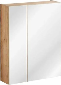 Dulap cu oglinda 60 cm cu 2 usi Comad Capri stejar auriu stejar Craft