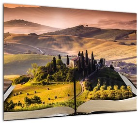 Tablou cu peisaj în carte (70x50 cm), în 40 de alte dimensiuni noi