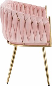 HR750 Roz Pudra din Caifea Canapea cu Picioare Aurii