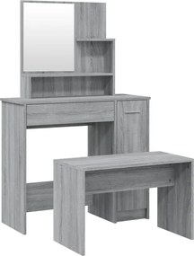 vidaXL Set măsuță de toaletă, gri sonoma, 86,5x35x136 cm