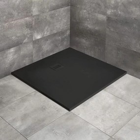 Cadita dus compozit patrata Radaway Kyntos C 80x80 cm negru