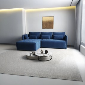 Colțar extensibil dumonde cu ladă de depozitare si sezut confortabil din spuma high-density, Malta Zoom Blue II 235x185 cm