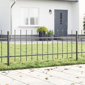 vidaXL Gardă de grădină cu vârf de lance - gri, 13.6 x 0.6 m, oțel