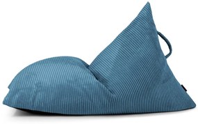 Fotoliu puf pentru copii albastru cu tapițerie din catifea reiată Razzy – SLOWDOWN