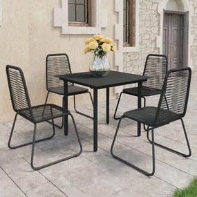 3060131 vidaXL Set mobilier de grădină, 5 piese, negru, ratan PVC