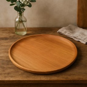 Tava din lemn rotunda Φ 40 cm ,   ideala pentru pizza si aperitive