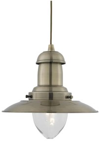 Searchlight 4301AB - Lustră suspendată pe cablu FISHERMAN 1xE27/60W/230V, finisaj alamă