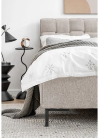 Pat matrimonial bej tapițat cu somieră 140x200 cm Eve – Miuform