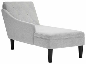 vidaXL Șezlong cu pernă și cotieră dreaptă, gri nor, textil
