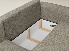 Colțar maro extensibil/cu spațiu de depozitare cu tapițerie din chenille (cu colț pe partea stângă/în formă de ”L”) Tonga – Maison de Rêve